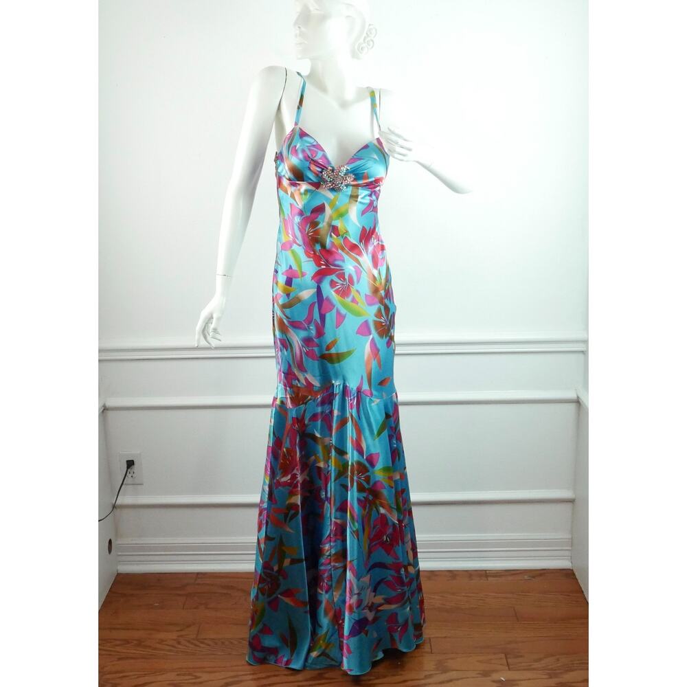 Vintage Cache Size 4 Gown Formal Maxi Dress Silk Y2K Fairy Hoco Glam Baddie Prom